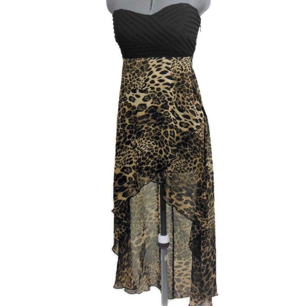 Love Culture Sexy Leopard Print High Low Dress - S - Picture 5 of 8